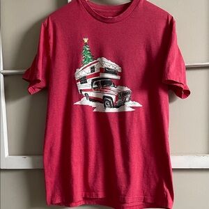 Red Holiday Camper Graphic T-Shirt - Unbranded